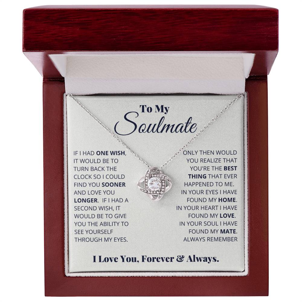 To My Soulmate, I Love You, Forever & Always -Love Knot Necklace - YERTIZZ.COM