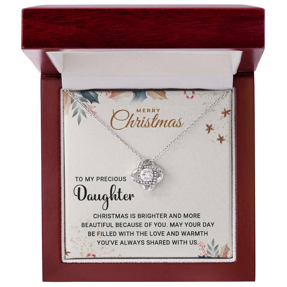 To My Precious Daughter - Wonderful - Christmas Gift - Love Knot Necklace
