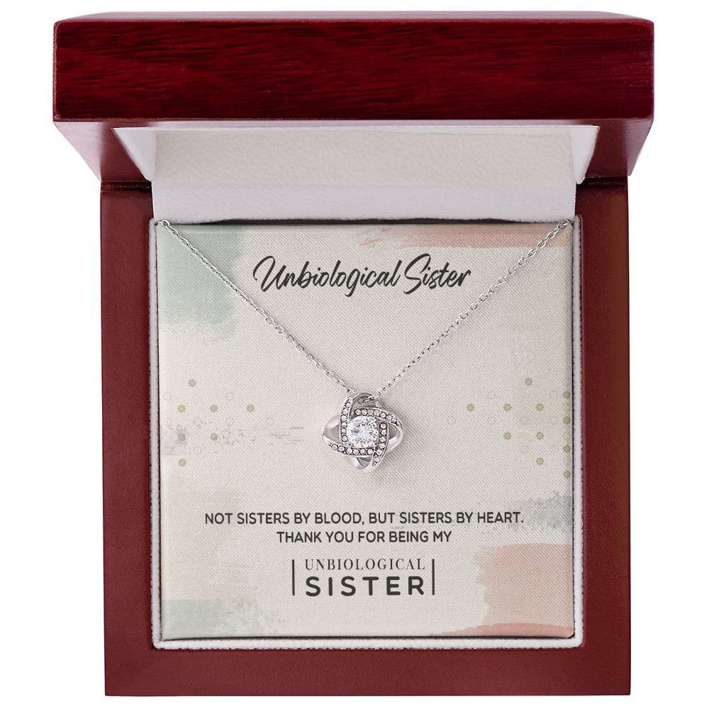 To My Unbiological Sister, Thank You -Love Knot Necklace - YERTIZZ.COM