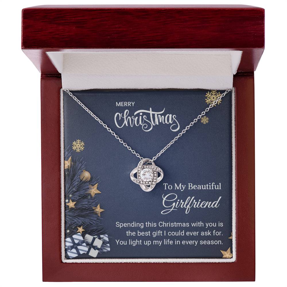 To My Beautiful Girlfriend - Light up my life - Christmas Gift - Love Knot Necklace