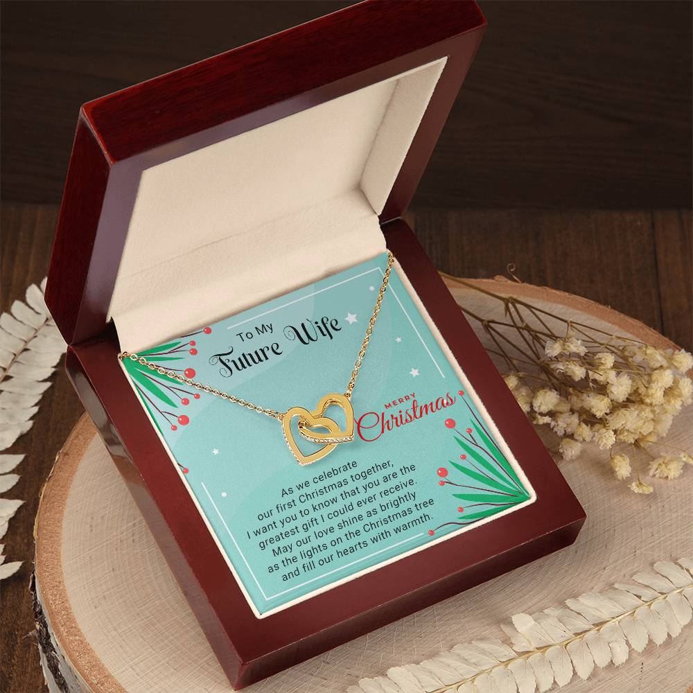 To My Future Wife - Celebrate - Christmas Gift - Interlocking Hearts Necklace
