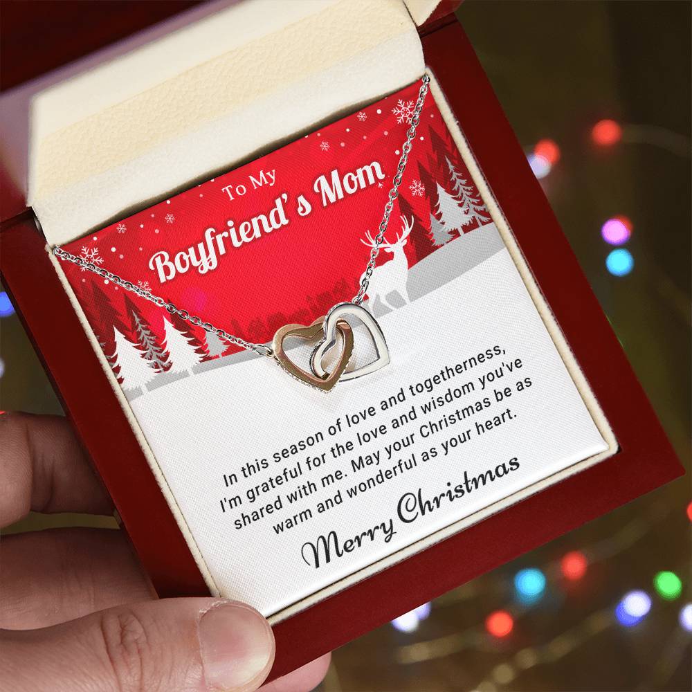 To My Boyfriend's Mom - Togetherness - Christmas Gift - Interlocking Hearts Necklace