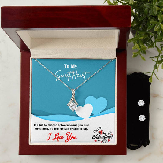 Alluring Beauty, Necklace and Earring Set, To My Sweetheart, Happy Valentines - YERTIZZ.COM