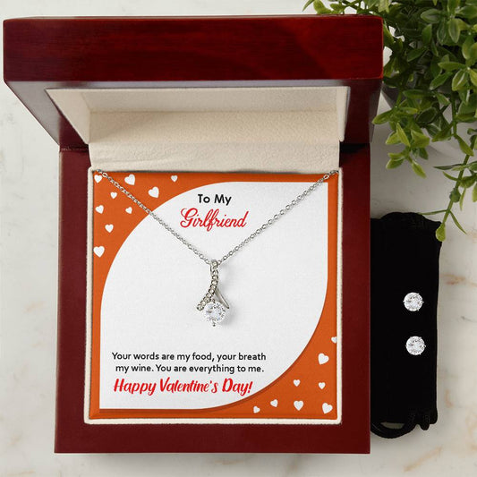 Alluring Beauty Necklace Earring Set, You Are Everything To Me, Happy Valentine's Day - YERTIZZ.COM