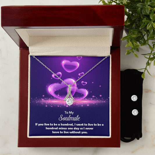Alluring Beauty, Necklace and Earring Set, To My Soulmate, Valentine's Day - YERTIZZ.COM