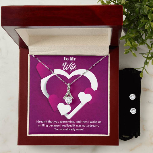 Alluring Beauty Necklace Earring Set, To My Wife, Happy Valentine's Day - YERTIZZ.COM