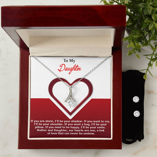 Alluring Beauty Necklace Earring Set, To My Daughter - YERTIZZ.COM
