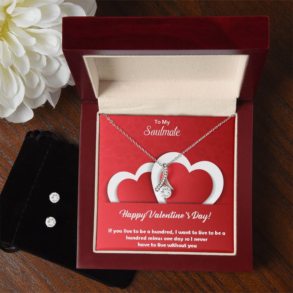 Alluring Beauty Necklace Earring Set, To My Soulmate, Happy Valentine's Day - YERTIZZ.COM