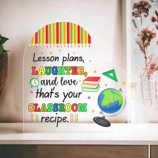 Inspirational Teacher Heart Gift – Patience and Chaos Saying