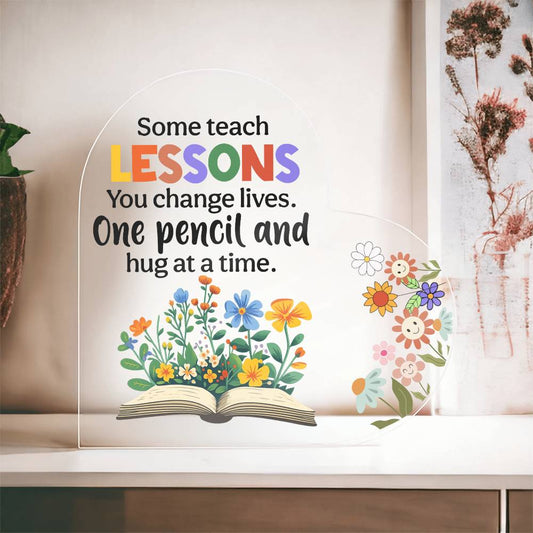 Calm in the Classroom Storm Acrylic Sign – Floral Rainbow Teacher Gift