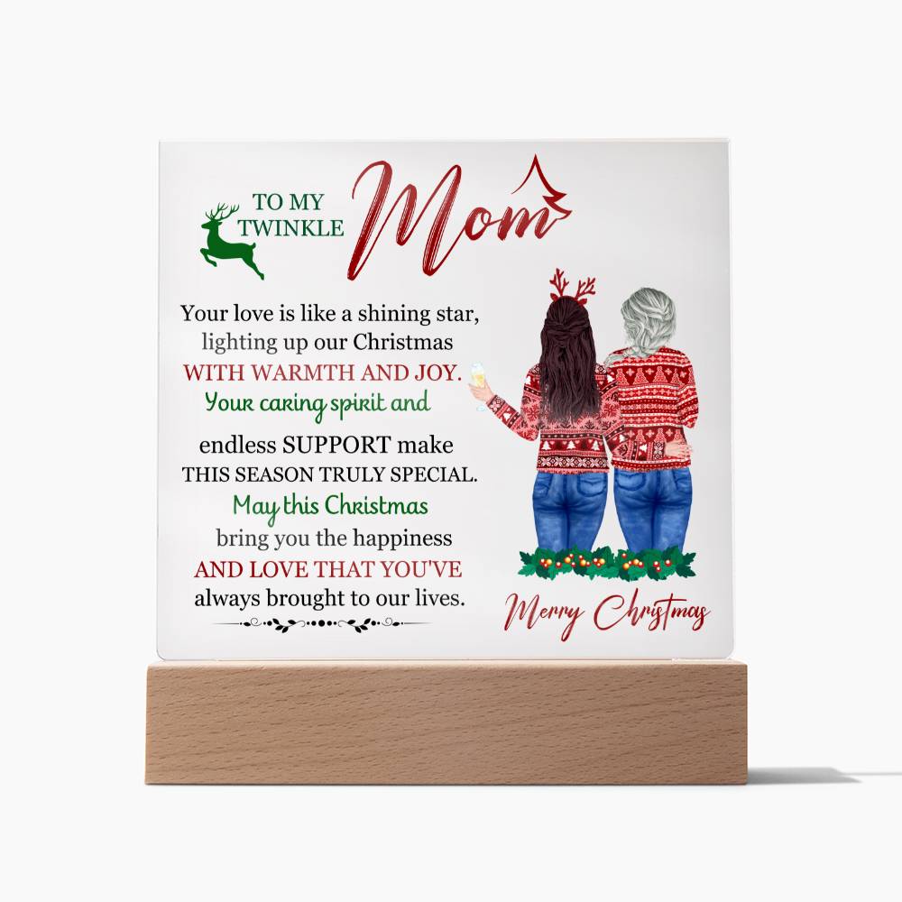 To My Twinkle Mom, Printed, Square Acrylic Plaque LED Backlit - YERTIZZ.COM
