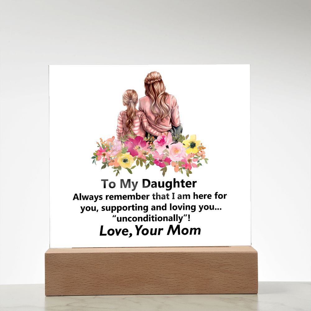 To My Daughter, Square Acrylic Plaque - YERTIZZ.COM