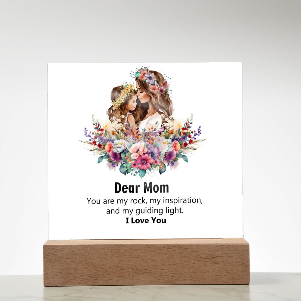 Dear Mom, I Love You, Square Acrylic Plaque - YERTIZZ.COM
