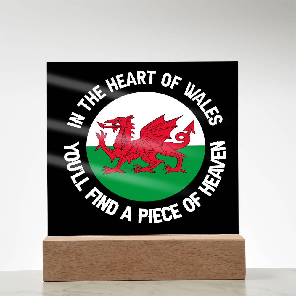 Square Acrylic Plaque, In The Heart Of Wales - YERTIZZ.COM