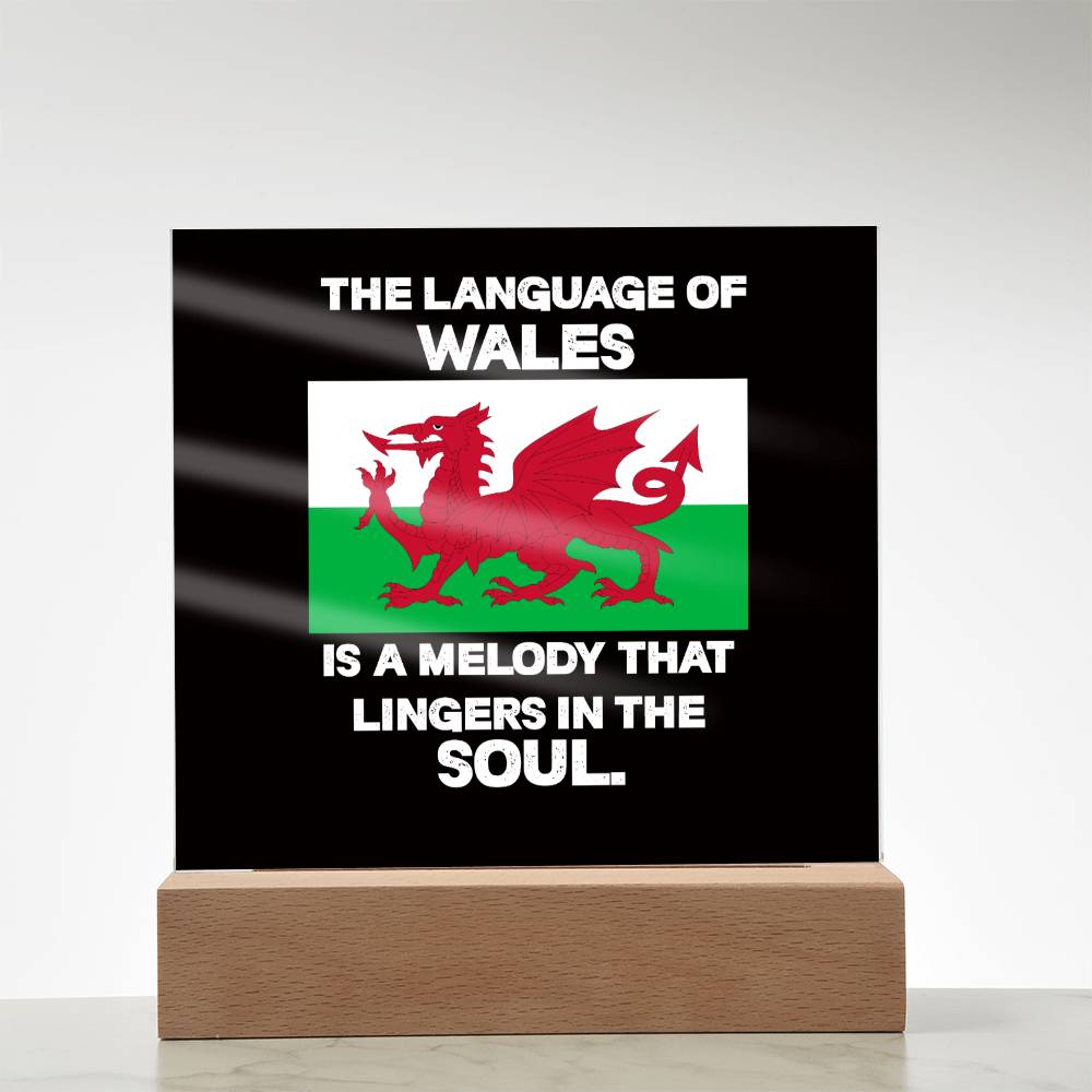 Square Acrylic Plaque, Welsh Language, A Melody That Lingers In The Soul - YERTIZZ.COM