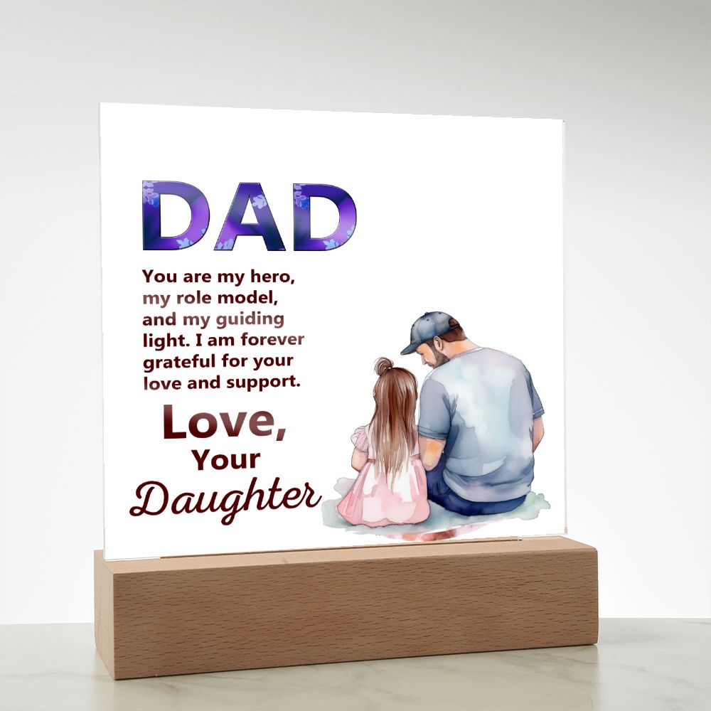 To My Dad, You Are My Hero, Love, Square Acrylic Plaque - YERTIZZ.COM
