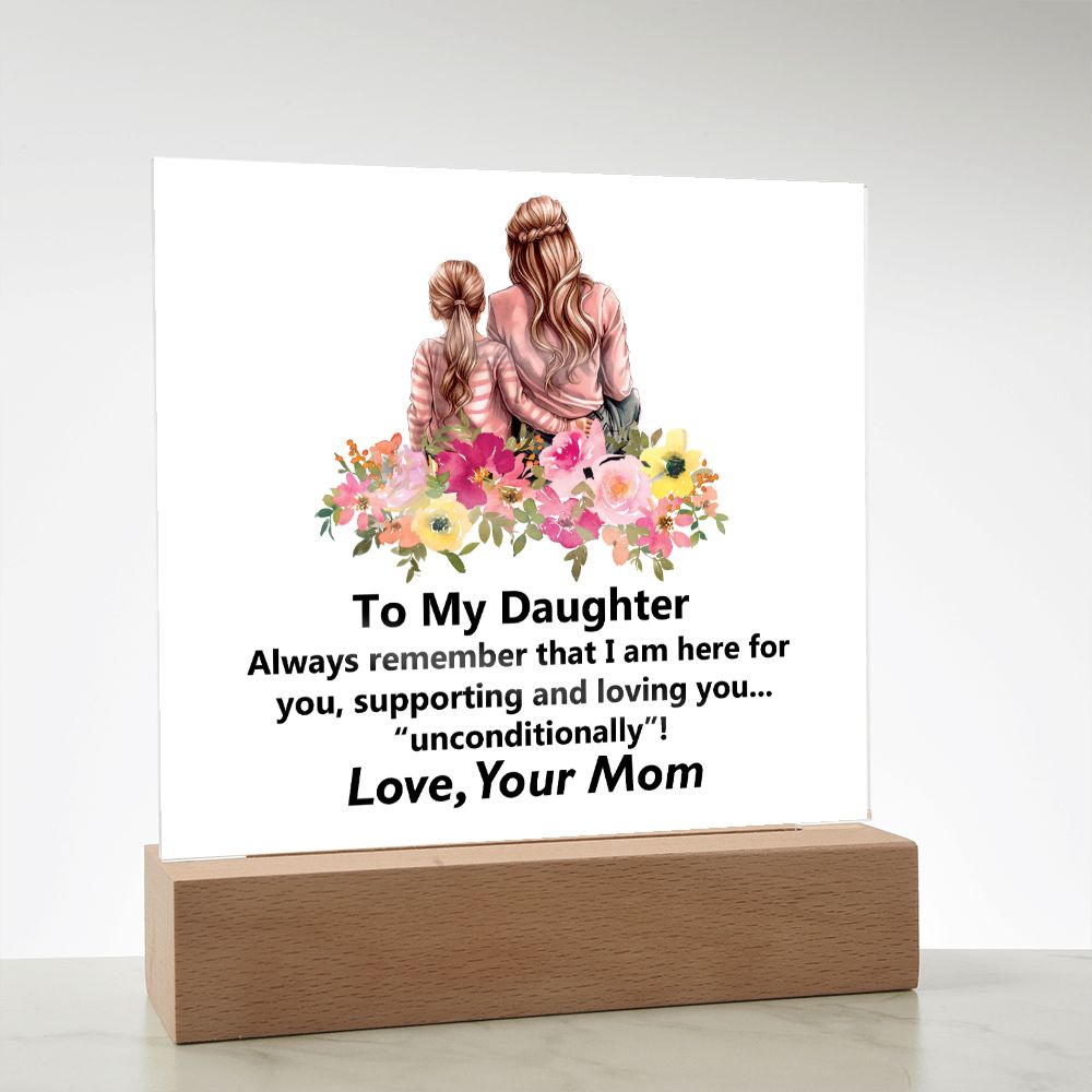 To My Daughter, Square Acrylic Plaque - YERTIZZ.COM