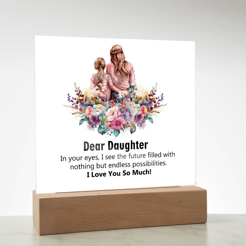 Dear Daughter, I Love You So Much, Square Acrylic Plaque - YERTIZZ.COM