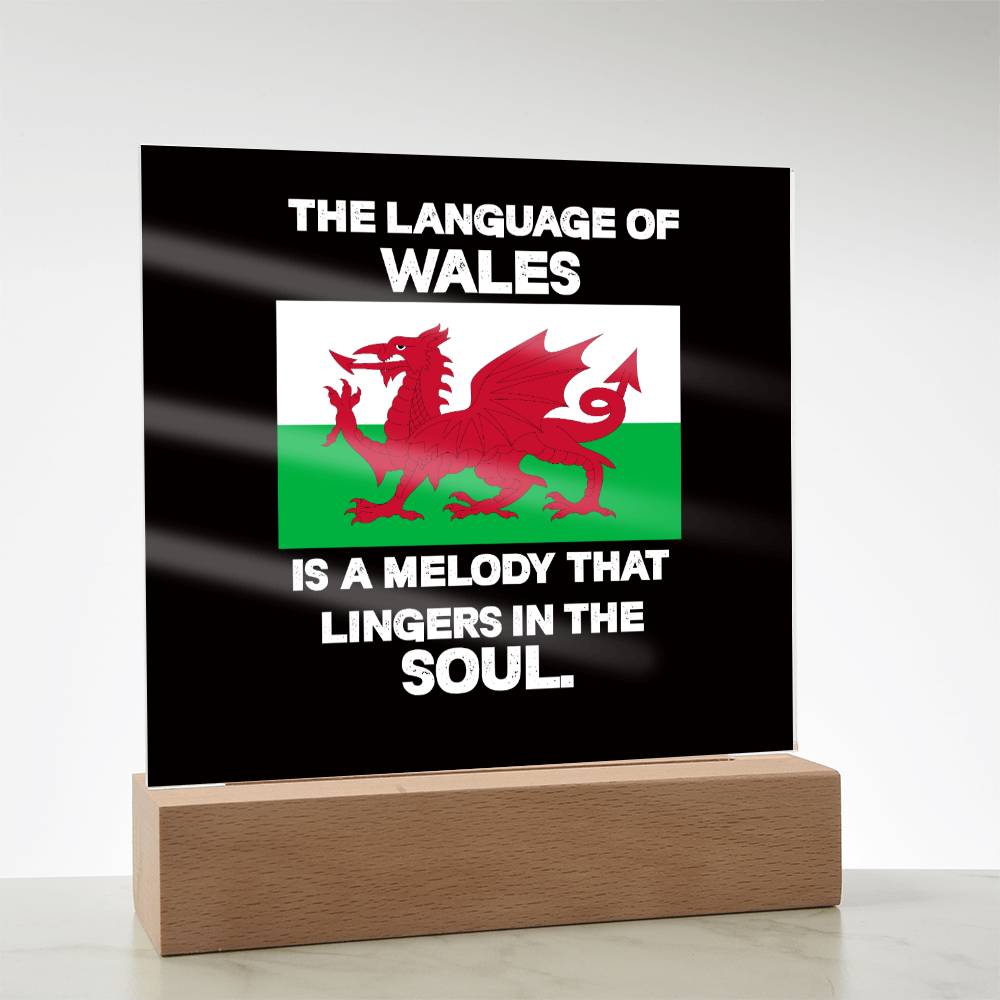 Square Acrylic Plaque, Welsh Language, A Melody That Lingers In The Soul - YERTIZZ.COM