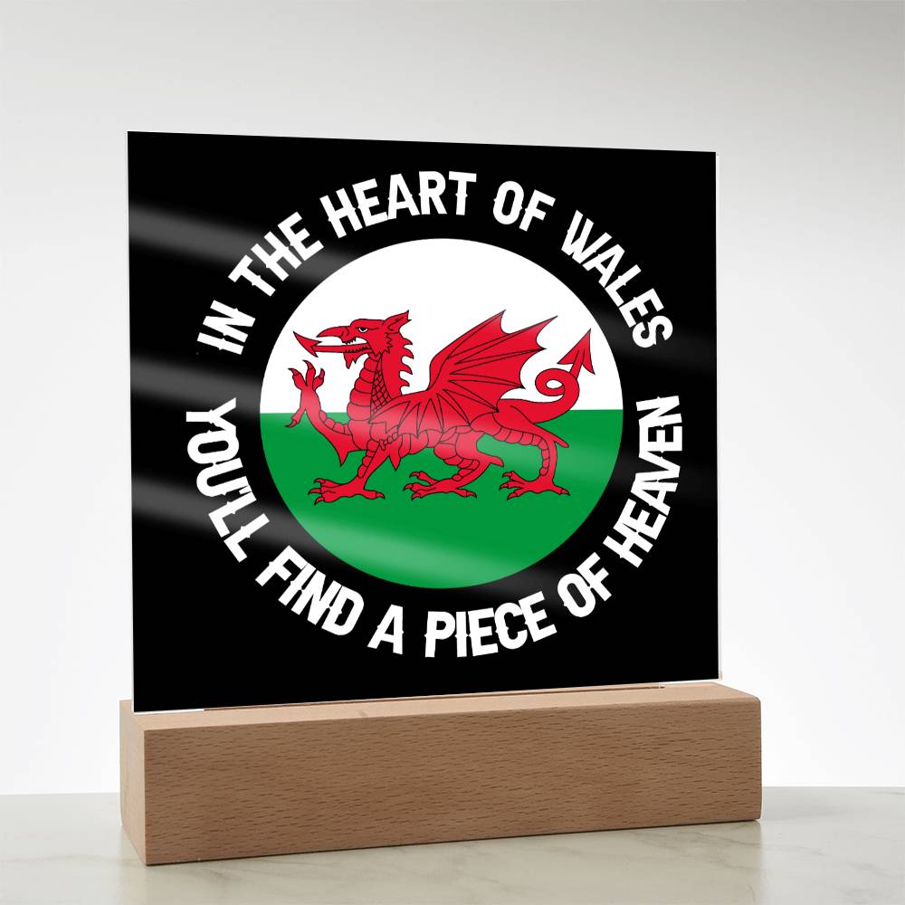 Square Acrylic Plaque, In The Heart Of Wales - YERTIZZ.COM