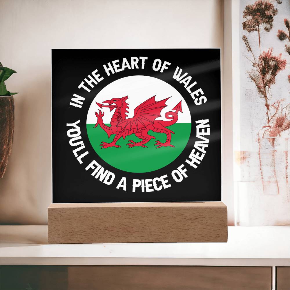 Square Acrylic Plaque, In The Heart Of Wales - YERTIZZ.COM