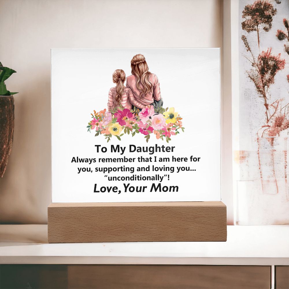To My Daughter, Square Acrylic Plaque - YERTIZZ.COM