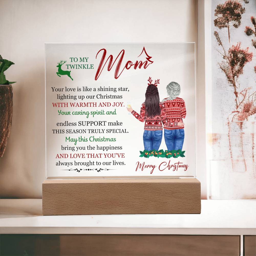 To My Twinkle Mom, Printed, Square Acrylic Plaque LED Backlit - YERTIZZ.COM