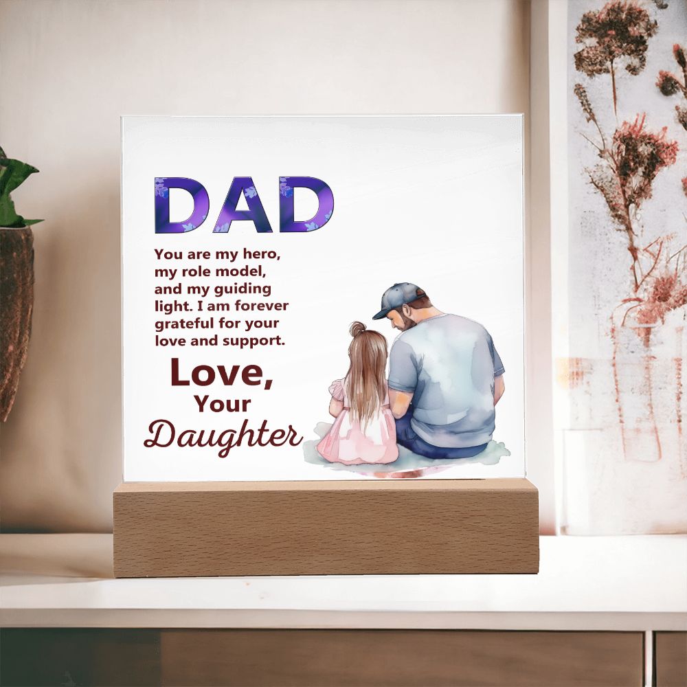 To My Dad, You Are My Hero, Love, Square Acrylic Plaque - YERTIZZ.COM
