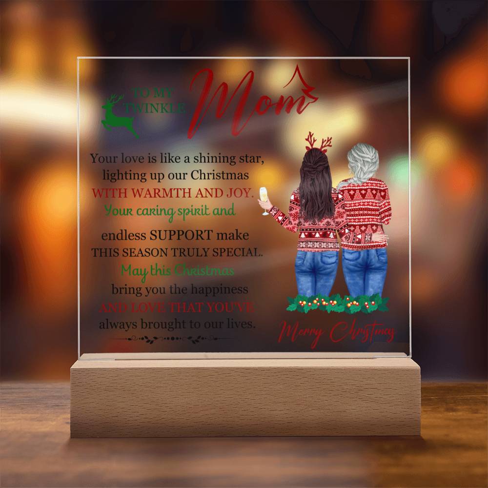 To My Twinkle Mom, Printed, Square Acrylic Plaque LED Backlit - YERTIZZ.COM