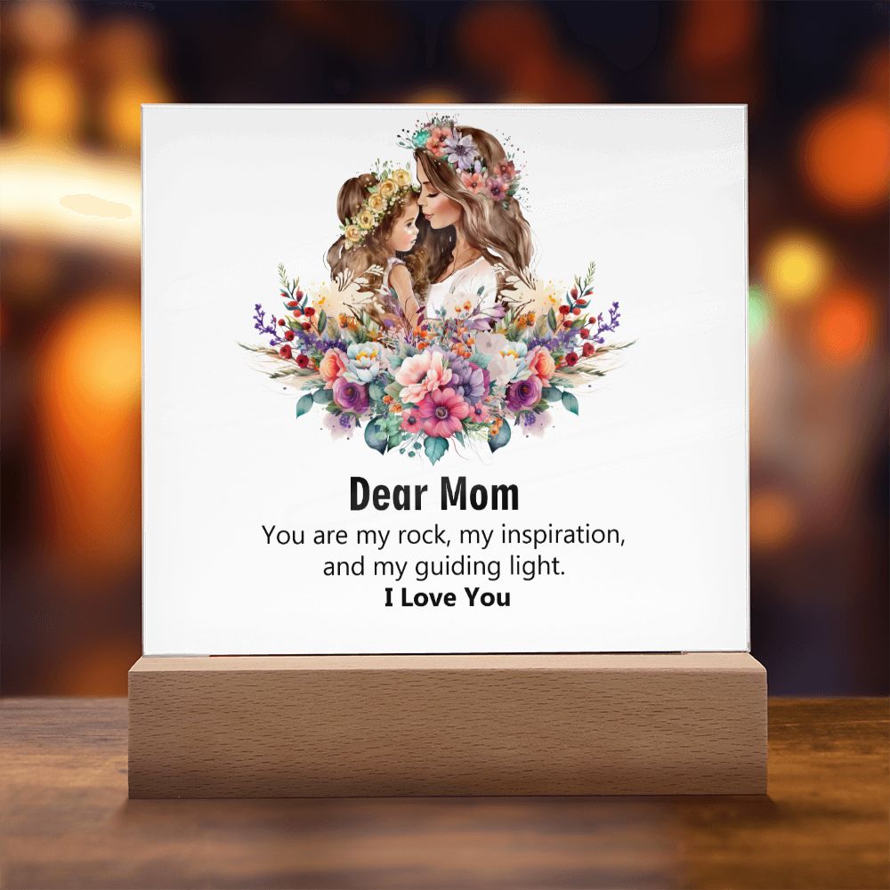Dear Mom, I Love You, Square Acrylic Plaque - YERTIZZ.COM