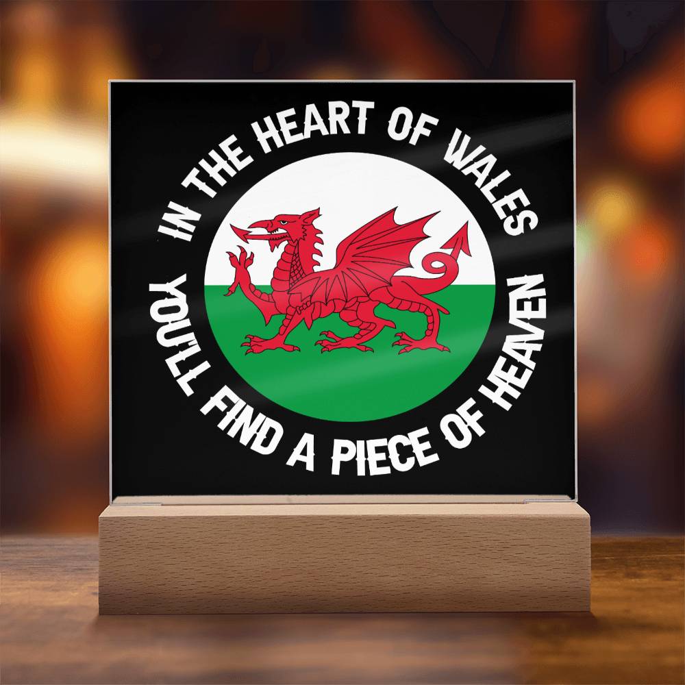 Square Acrylic Plaque, In The Heart Of Wales - YERTIZZ.COM