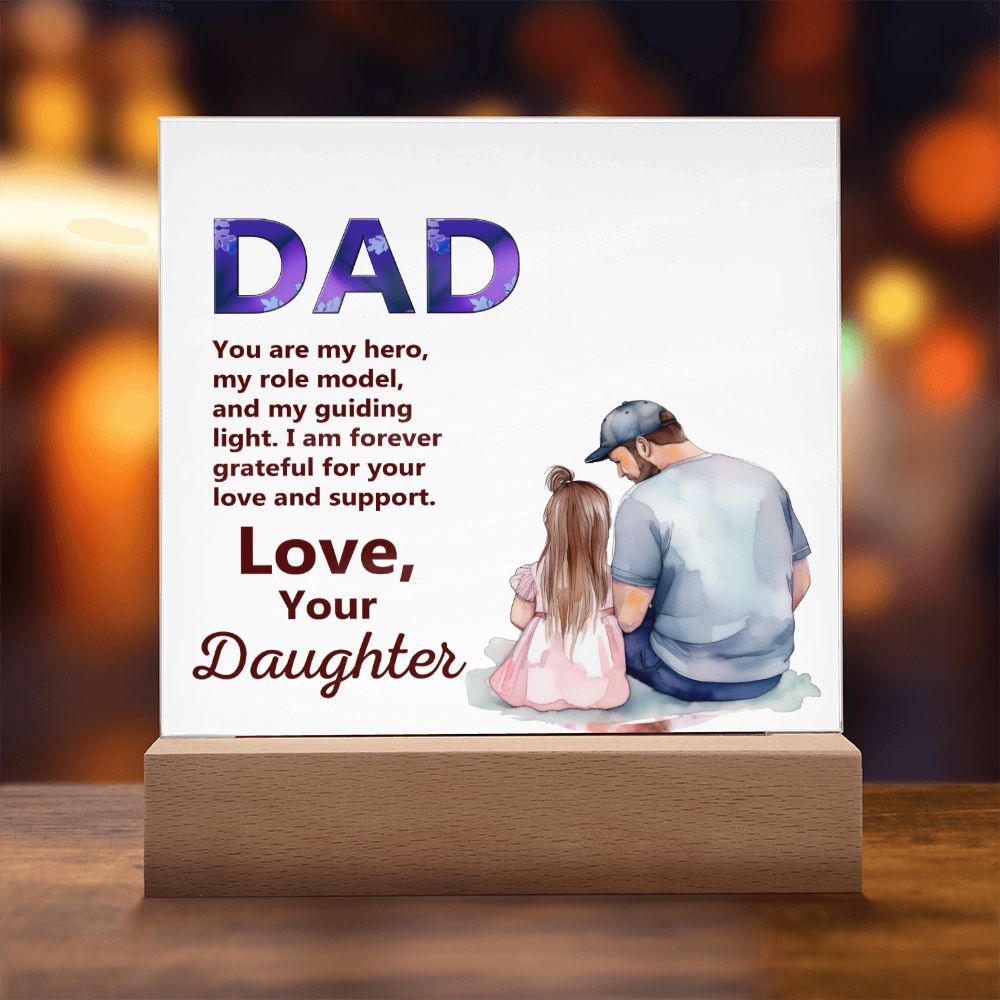 To My Dad, You Are My Hero, Love, Square Acrylic Plaque - YERTIZZ.COM
