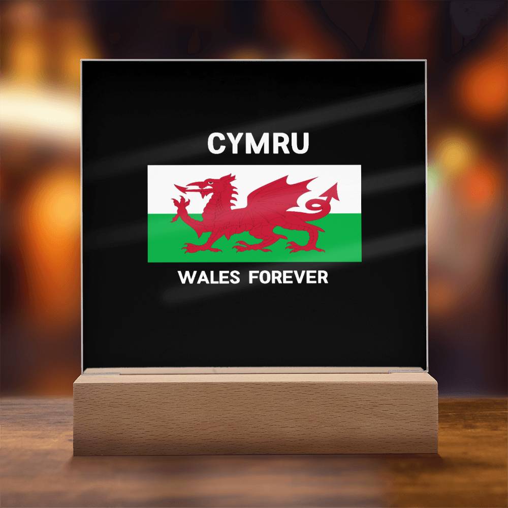 Square Acrylic Plaque, Cymru, Wales Forever - YERTIZZ.COM