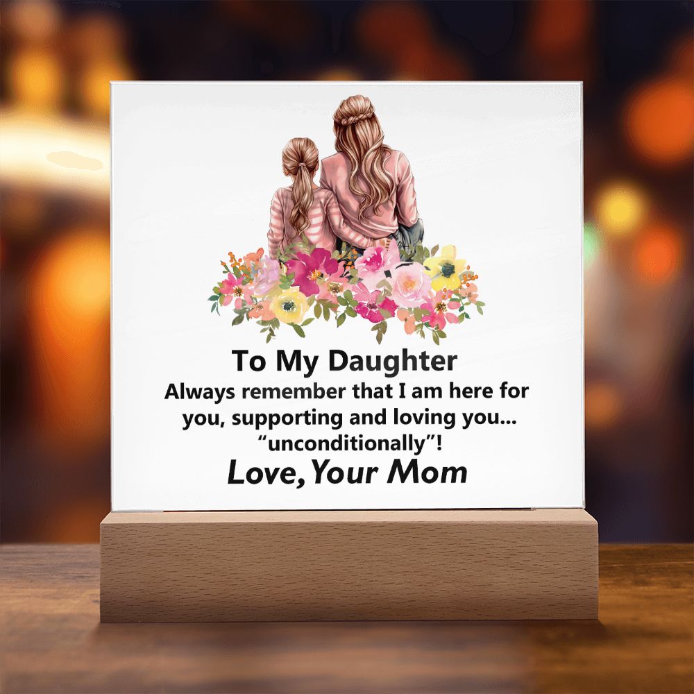 To My Daughter, Square Acrylic Plaque - YERTIZZ.COM
