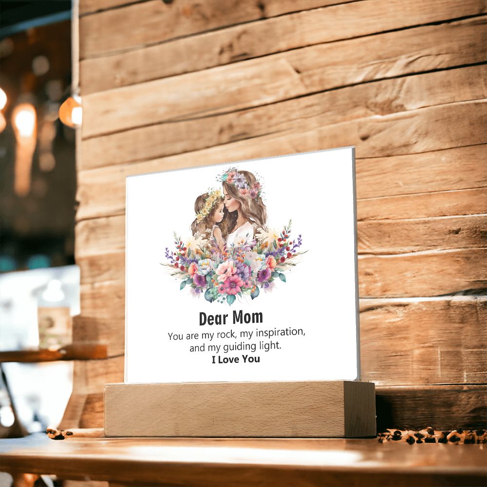 Dear Mom, I Love You, Square Acrylic Plaque - YERTIZZ.COM