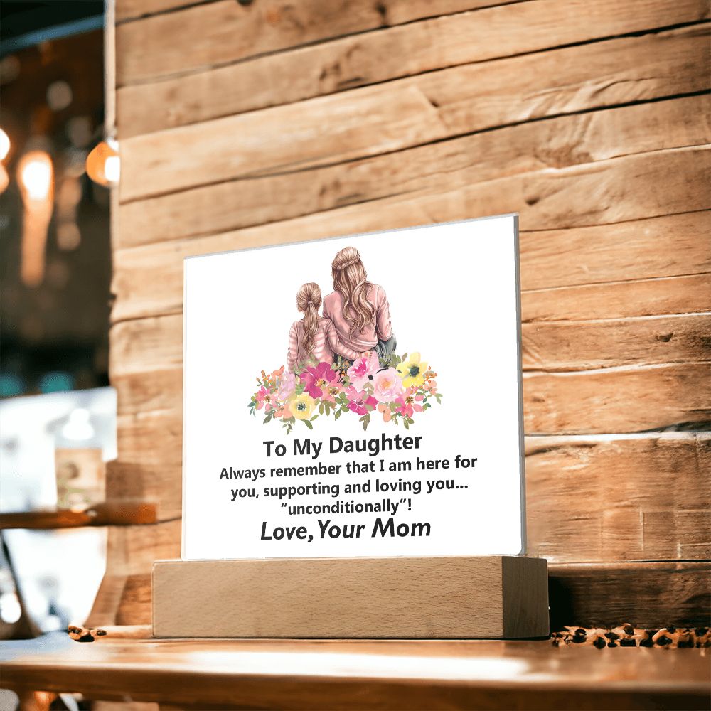 To My Daughter, Square Acrylic Plaque - YERTIZZ.COM