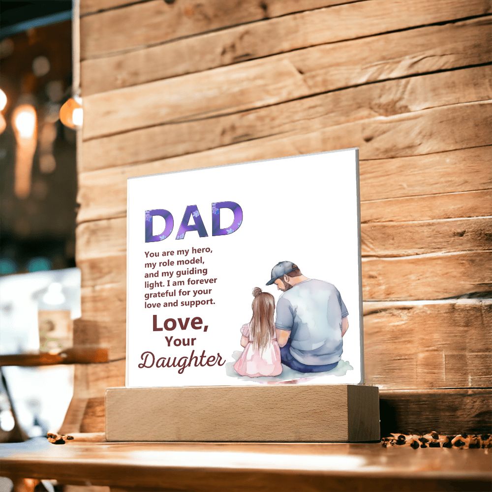 To My Dad, You Are My Hero, Love, Square Acrylic Plaque - YERTIZZ.COM