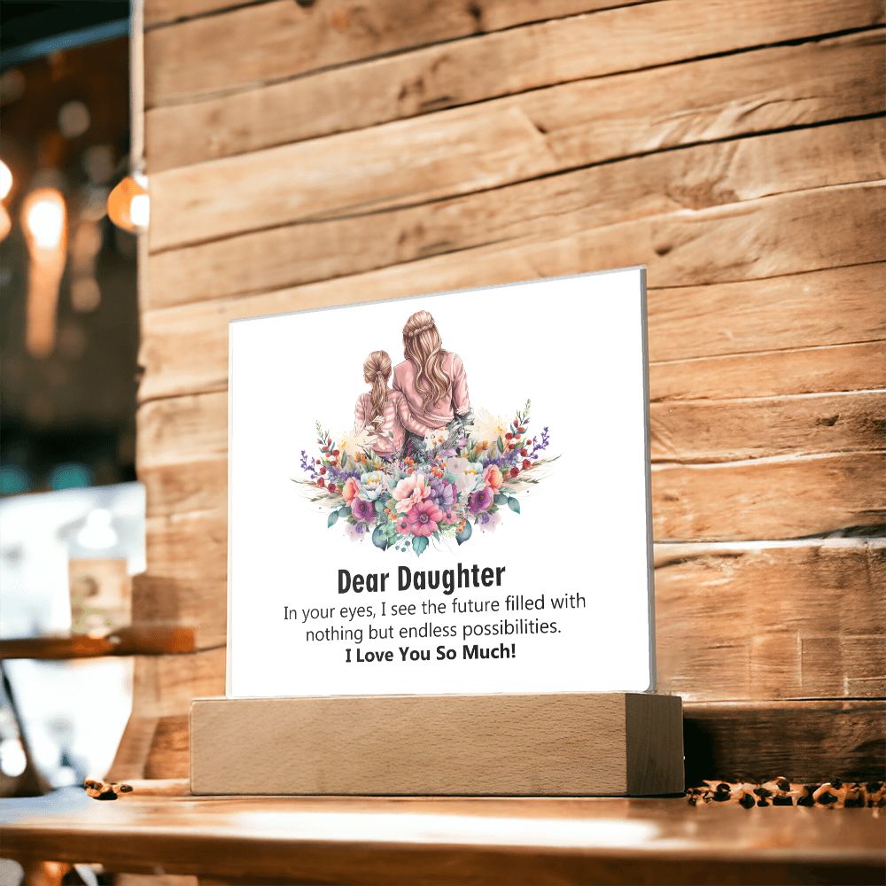 Dear Daughter, I Love You So Much, Square Acrylic Plaque - YERTIZZ.COM