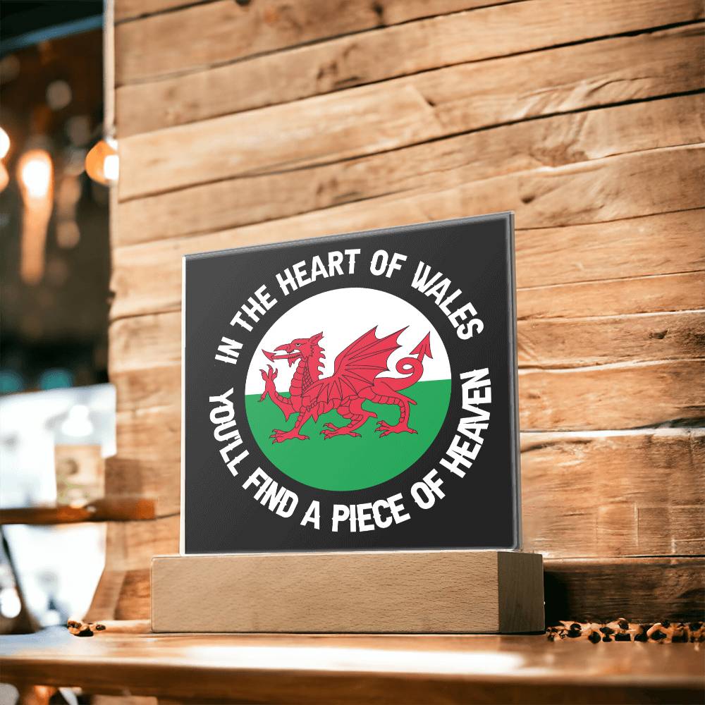 Square Acrylic Plaque, In The Heart Of Wales - YERTIZZ.COM