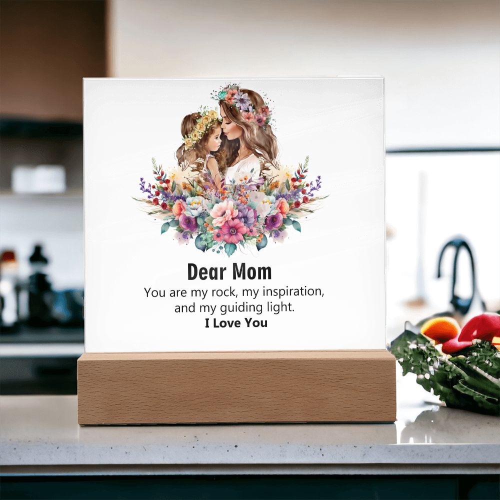 Dear Mom, I Love You, Square Acrylic Plaque - YERTIZZ.COM