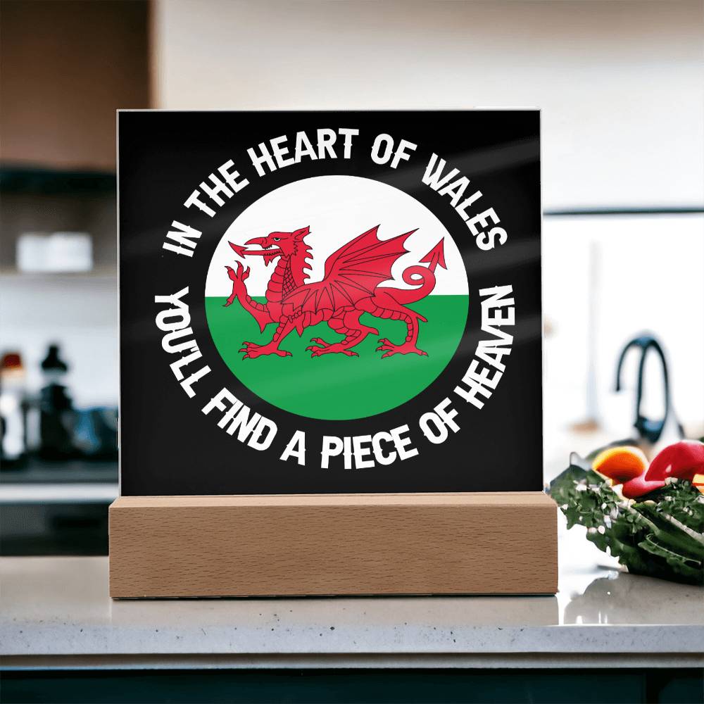 Square Acrylic Plaque, In The Heart Of Wales - YERTIZZ.COM