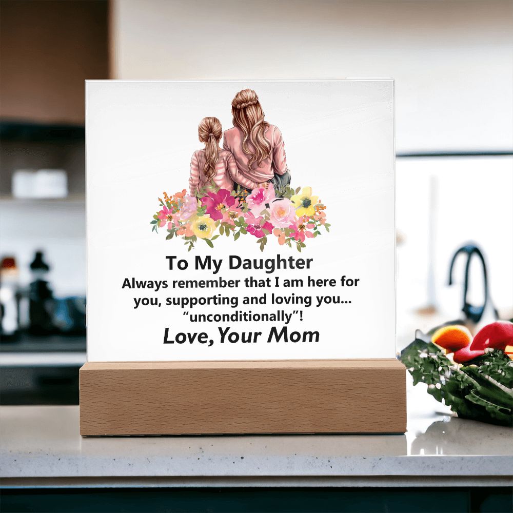 To My Daughter, Square Acrylic Plaque - YERTIZZ.COM