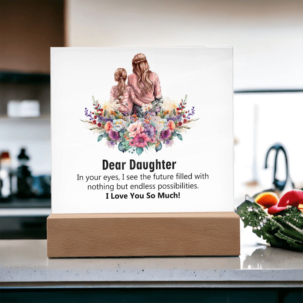Dear Daughter, I Love You So Much, Square Acrylic Plaque - YERTIZZ.COM