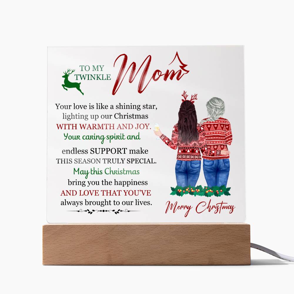 To My Twinkle Mom, Printed, Square Acrylic Plaque LED Backlit - YERTIZZ.COM