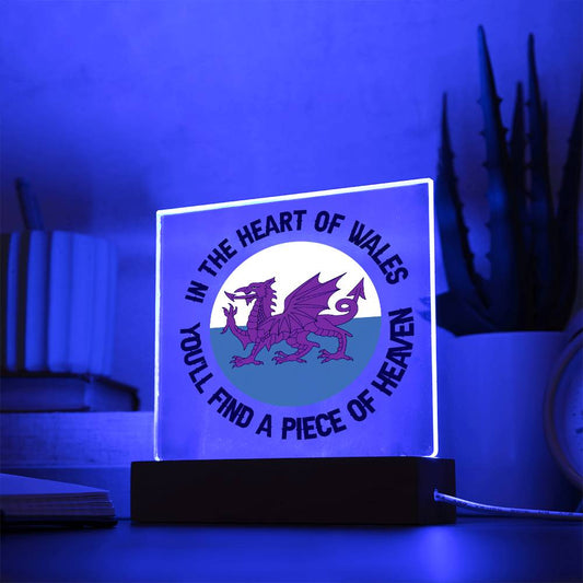 Square Acrylic Plaque, In Wales, You'll Find A Piece of Heaven - YERTIZZ.COM