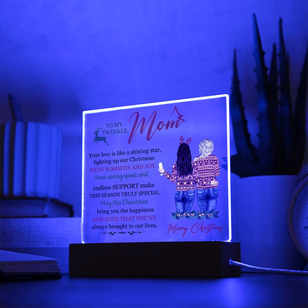 To My Twinkle Mom, Printed, Square Acrylic Plaque LED Backlit - YERTIZZ.COM