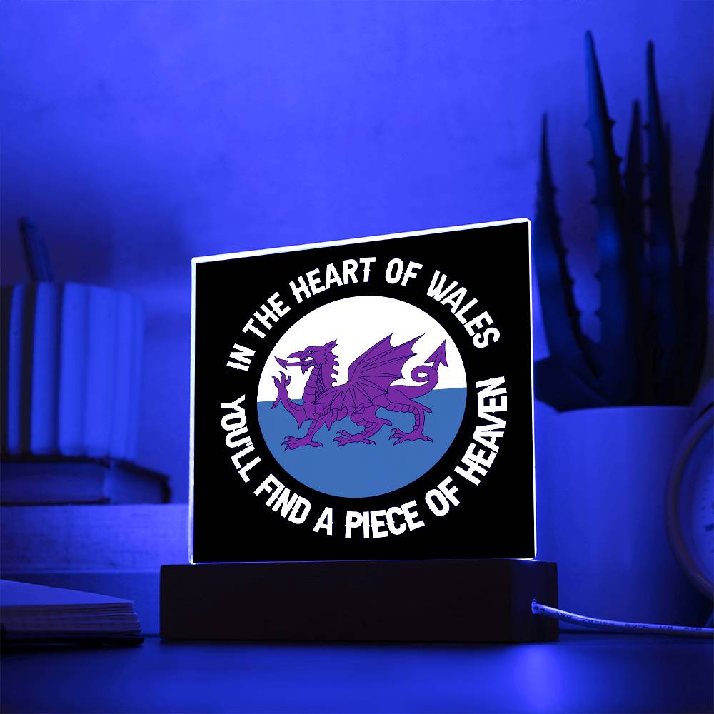 Square Acrylic Plaque, In The Heart Of Wales - YERTIZZ.COM