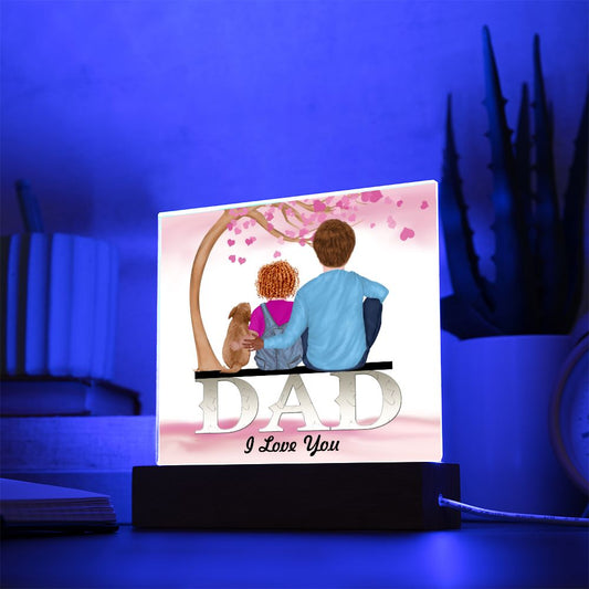 Dad, I Love You, Square Acrylic Plaque - YERTIZZ.COM