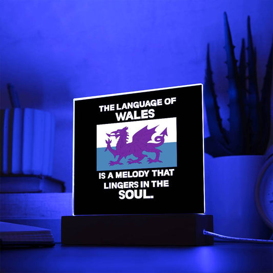 Square Acrylic Plaque, Welsh Language, A Melody That Lingers In The Soul - YERTIZZ.COM