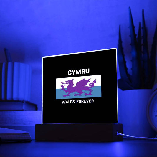 Square Acrylic Plaque, Cymru, Wales Forever - YERTIZZ.COM